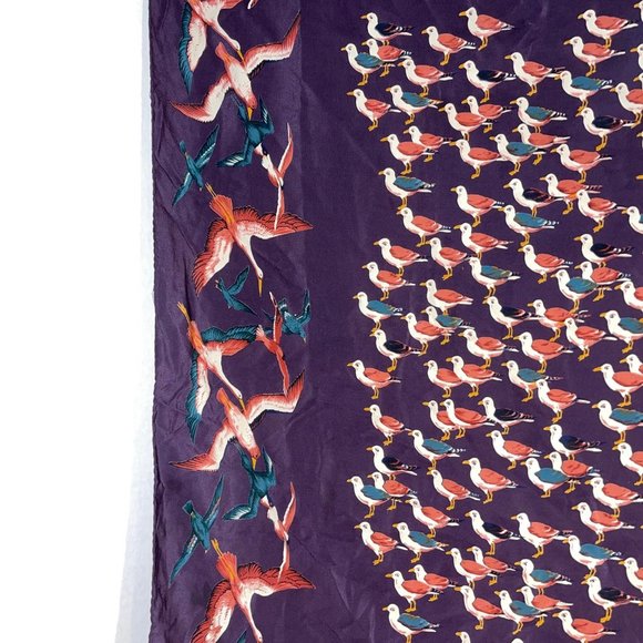 Bottega Veneta Womens Scarf w/ Birds 100% Silk EUC - Picture 4 of 8